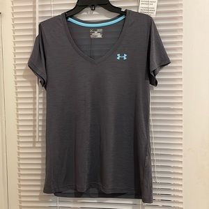 under armour grey blue v neck sheer tee!